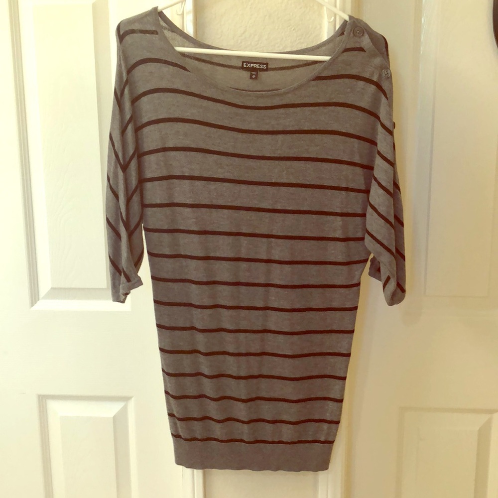 EXPRESS Striped Half Sleeve Top